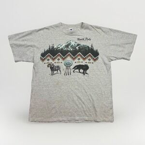 Vtg 1993 Seattle Tribal Native American Mens Sz L Gray Single Stitch Tee T-Shirt